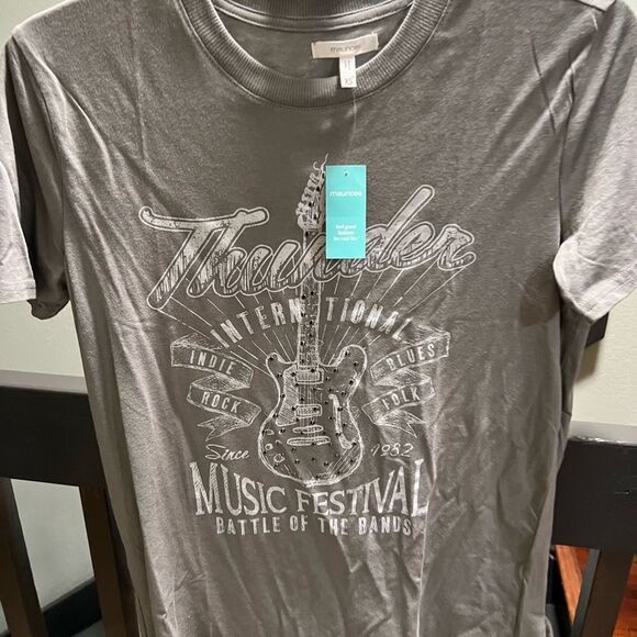 NWT Maurices Green Thunder Music Festival T-Shirt Size XS #330 - Picture 5 of 6